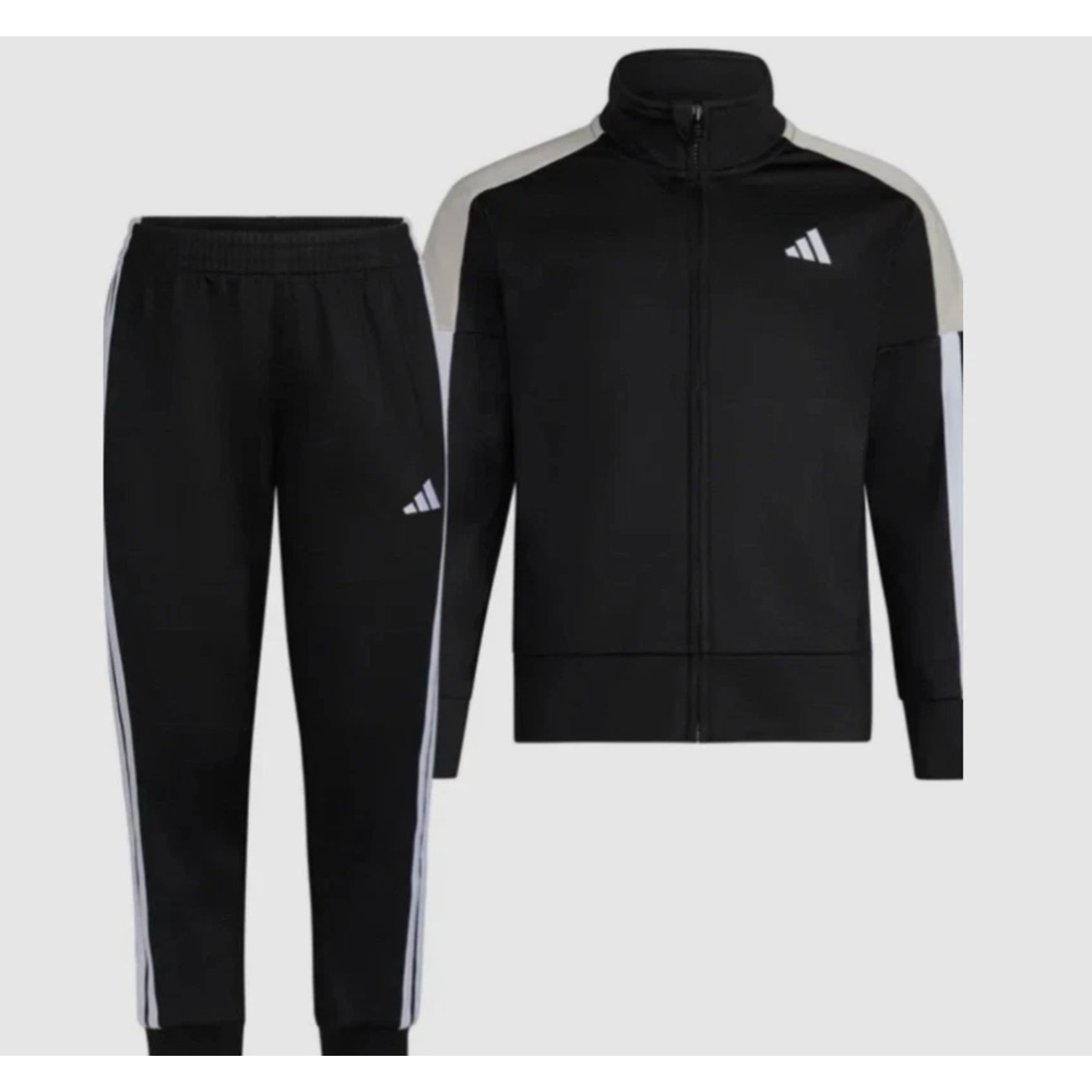 NWT Adidas Boys 2-Piece Tracksuit Set Jacket & Joggers Black Size 5